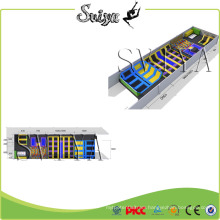 Attractive Luxury Combined Gymnastic Long Rectangle Trampoline with Climbing Wall